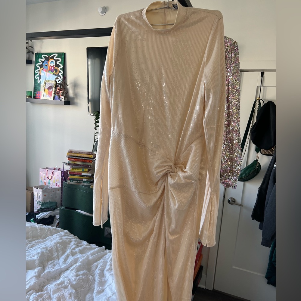 Pretty Little Thing Champagne Sequin Dress